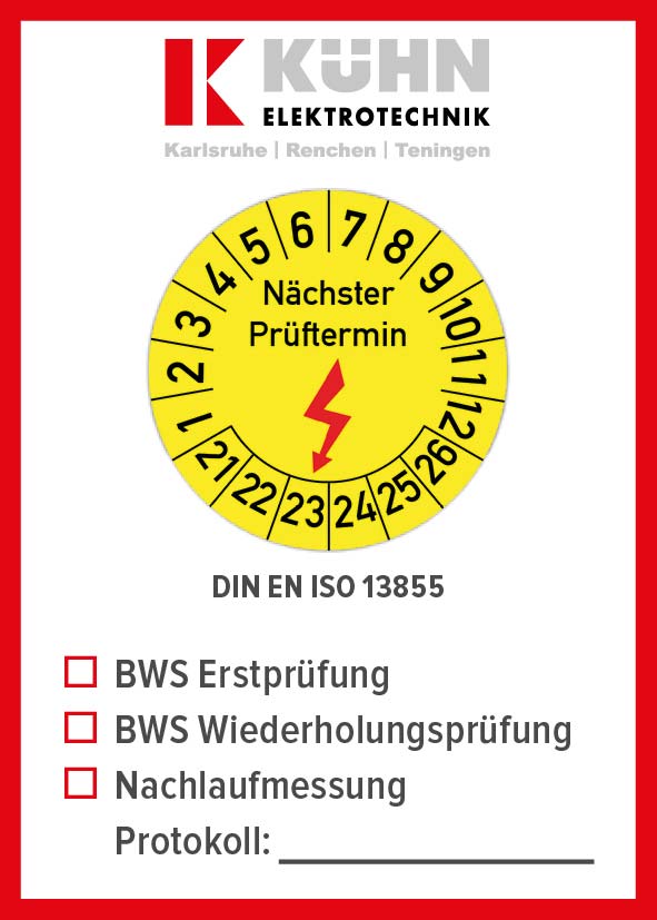 Prüfaufkleber BWS